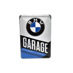 Placă metalică retro garaj BMW (10x14cm)