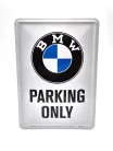 Parcare BMW doar placă metalică carte poștală metalică (10x14cm)