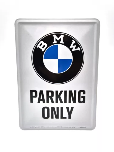 Parcare BMW doar placă metalică carte poștală metalică (10x14cm)