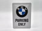 Parcare BMW doar placă metalică carte poștală metalică (10x14cm)