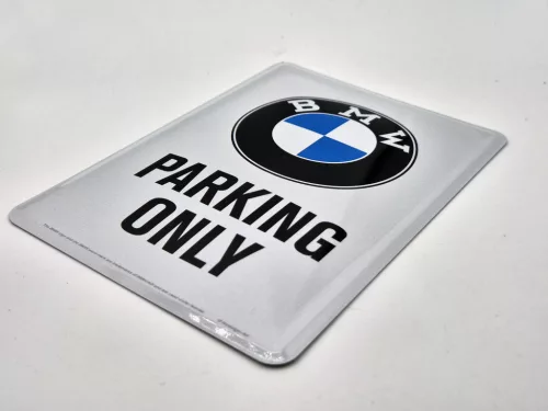 Parcare BMW doar placă metalică carte poștală metalică (10x14cm)