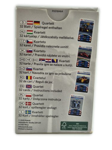 RACE CARS - F1 - cărți quartet mașini de curse - joc de cărți 