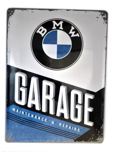 Placă metalică garaj BMW (30x40cm)
