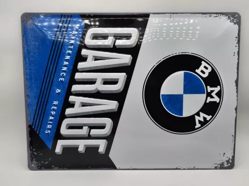 Placă metalică garaj BMW (30x40cm)