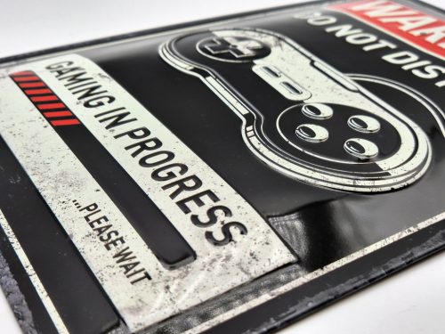 Avertisment - nu deranjați - Joc în desfășurare - placă metalică (20x30 cm)