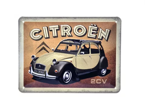 Citroen 2CV - placă metalică (20x15cm)