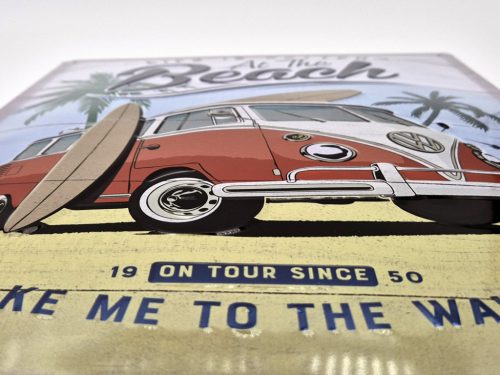 Volkswagen VW T1 Transporter Viața este mai bună - placă metalică (30x40cm)