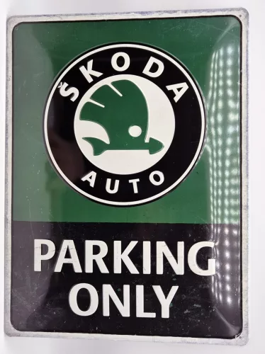 Parcare doar pentru Skoda - placă metalică (30x40cm)