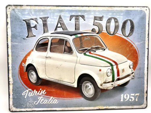 Fiat 500 - placă metalică (40x30cm)