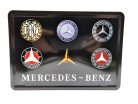 Placă metalică retro cu logo Mercedes, carte poștală metalică (14x10cm)