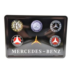   Placă metalică retro cu logo Mercedes, carte poștală metalică (14x10cm)