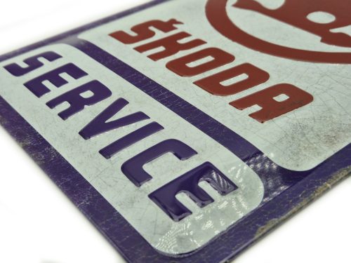 Placă metalică de service Skoda (20x30 cm)