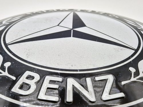 Placă rotundă din metal Mercedes - placă metalică (35cm)