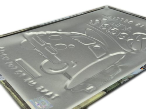 Volkswagen VW T1 Transporter Life is better – plăcuță metalică / tablou metalic (20x30cm)