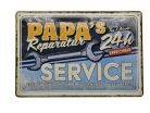 Papa's reparatur service – plăcuță metalică / tablou metalic (30x20cm) 