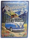 Volkswagen VW T1 Transporter – Get ready for a new Adventure – plăcuță metalică (30x40cm)