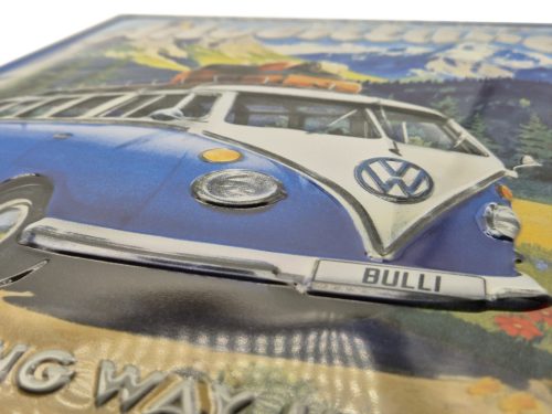 Volkswagen VW T1 Transporter – Get ready for a new Adventure – plăcuță metalică (30x40cm)