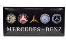 Mercedes-Benz – evoluția logo-ului – plăcuță metalică (50x25cm)