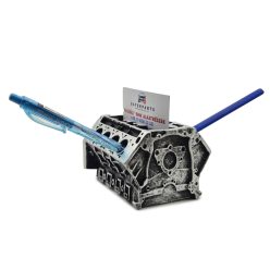   V8 motor bloc motor suport pentru pixuri / suport pentru cărți de vizită decorativ