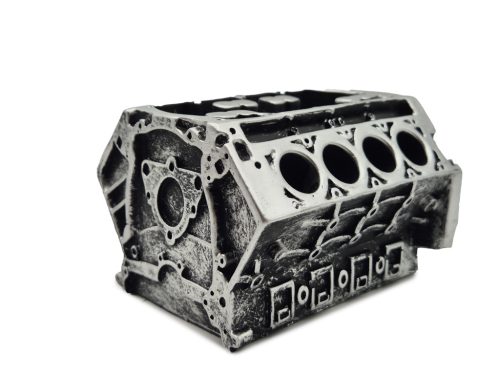 V8 motor bloc motor suport pentru pixuri / suport pentru cărți de vizită decorativ