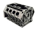 V8 motor bloc motor suport pentru pixuri / suport pentru cărți de vizită decorativ