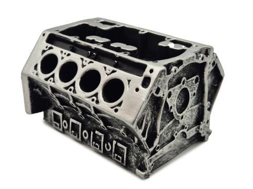 V8 motor bloc motor suport pentru pixuri / suport pentru cărți de vizită decorativ