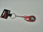 Hot Wheels – breloc cu jantă cu flacără roșie