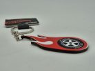 Hot Wheels – breloc cu jantă cu flacără roșie