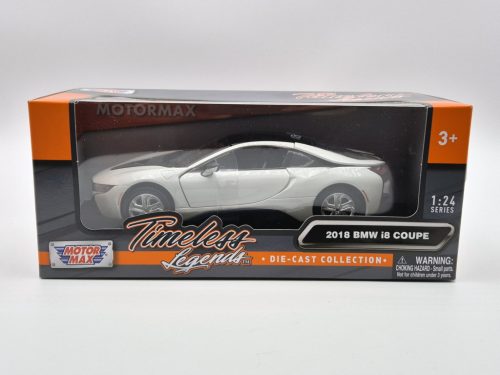BMW i8 coupe 2018 - alb - model auto Motormax 1:24
