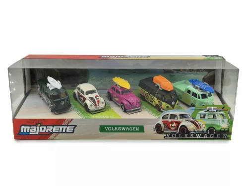 Set de 5 bucăți Volkswagen VW Transporter Beetle - Majorette - 1:64