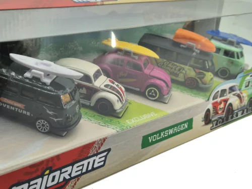 Set de 5 bucăți Volkswagen VW Transporter Beetle - Majorette - 1:64