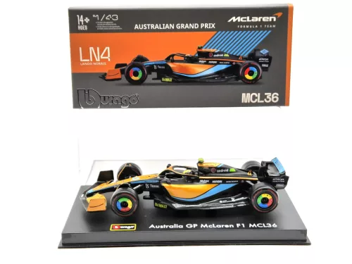 McLaren F1 MCL36 #4 (2022) GP-ul Australiei - Lando Norris - CU PILOT - Bburago - 1:43