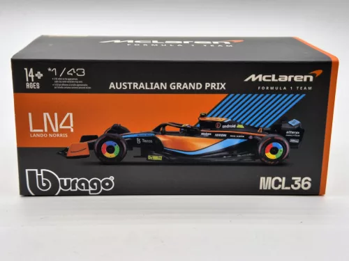 McLaren F1 MCL36 #4 (2022) GP-ul Australiei - Lando Norris - CU PILOT - Bburago - 1:43