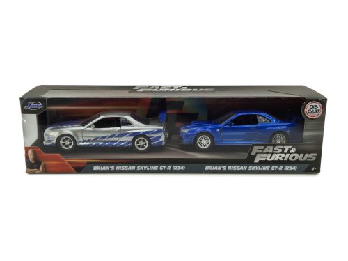 Fast&Furious / Set de mașini Furios și iute 2 - Brian Nissan Skyline GT-R - Jada - 1:32
