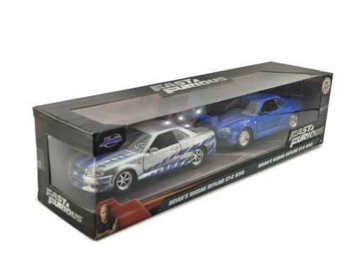 Fast&Furious / Set de mașini Furios și iute 2 - Brian Nissan Skyline GT-R - Jada - 1:32