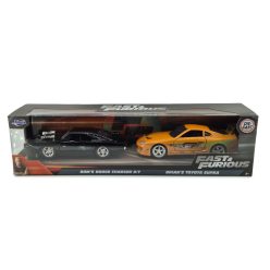   Fast&Furious / Set de mașini Furios și iute 2 - Brian Toyota Supra și Dom Dodge Charger - Jada - 1:32