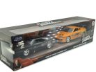 Fast&Furious / Set de mașini Furios și iute 2 - Brian Toyota Supra și Dom Dodge Charger - Jada - 1:32