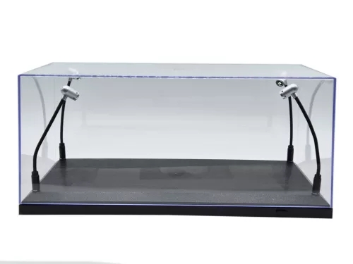 Vitrină / display pentru mașinuță la scară 1:18 - cu iluminare LED - bază neagră