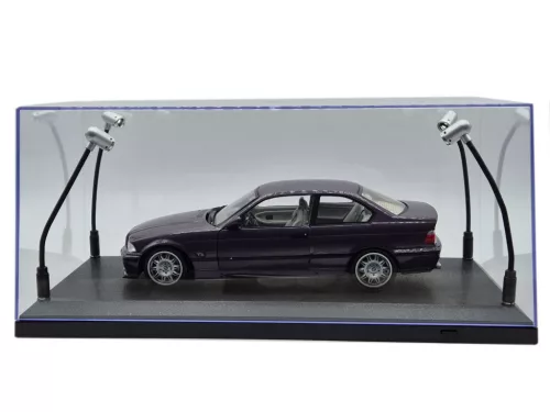 Vitrină / display pentru mașinuță la scară 1:18 - cu iluminare LED - bază neagră
