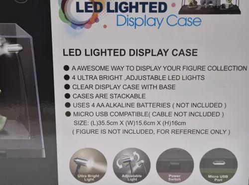 Vitrină / display pentru mașinuță la scară 1:18 - cu iluminare LED - bază neagră