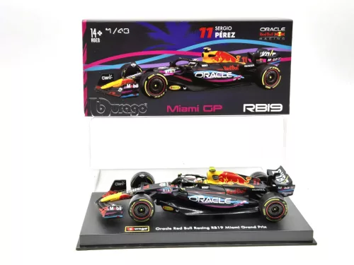 Red Bull RB19 Echipa Oracle F1 #11 (2023) - Miami GP - Sergio Perez - CU PILOT - Bburago - 1:43