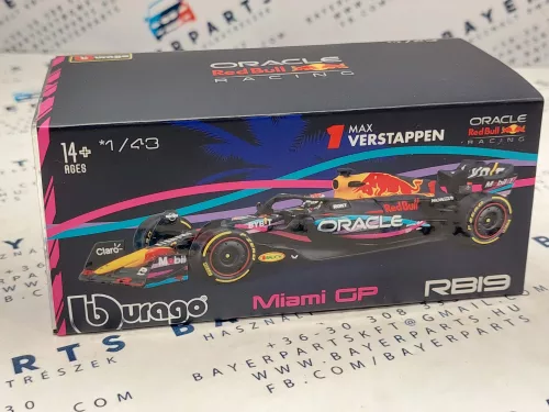 Red Bull RB19 Echipa Oracle F1 #1 (2023) - Miami GP - Max Verstappen - CU PILOT - Bburago - 1:43