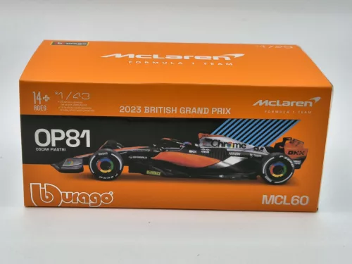 McLaren MCL60 F1 #81 (2023) - GP-ul Marii Britanii 4 - Oscar Piastri - CU PILOT - BBurago - 1:43