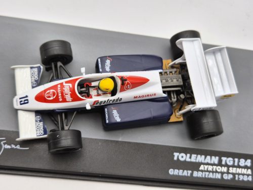 Toleman TG184 F1 #19 (1984) - Marele Premiu al Marii Britanii - Ayrton Senna - CU PILOT - Edicola - 1:43