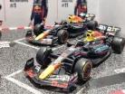 Set Red Bull F1 - 2023 RB19 Max Verstappen - 2023 RB19 Sergio Perez (Miami) - 2022 RB18 Max Verstappen - 2021 RB16B Max Verstappen (Turkish GP) - Bburago -1:43