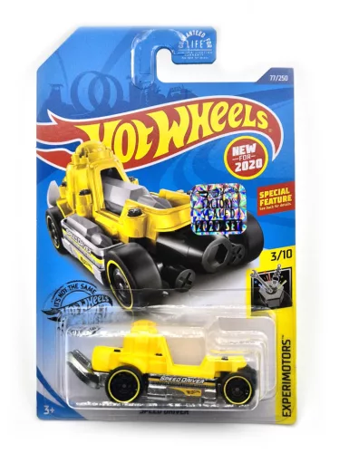 Hot Wheels Speed Driver (galben) - Experimotors 3/10 - 77/250 - cu card lung - Hot Wheels - 1:64