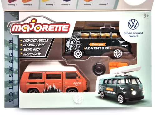 Set Volkswagen VW - VW T3 + VW T1 transporter - Majorette - 1:64