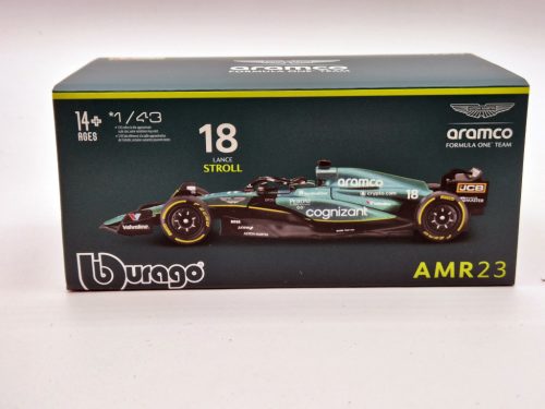 Aston Martin AMR23 F1 #18 (2023) - Lance Stroll - CU PILOT - Bburago - 1:43