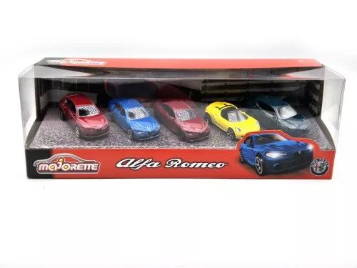 Set Alfa Romeo (5 buc) - 4C Spider - Giulia Quadrifoglio - Tonale - Majorette - 1:64