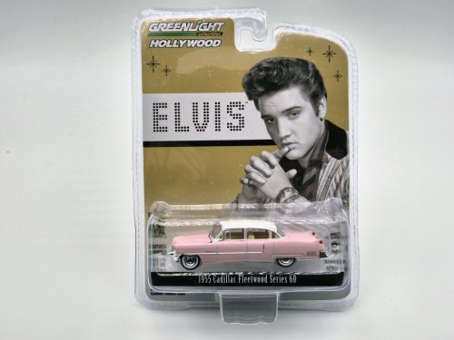 Cadillac Fleetwood Seria 60 (1955) - Elvis Presley - roz/alb - Greenlight - 1:64